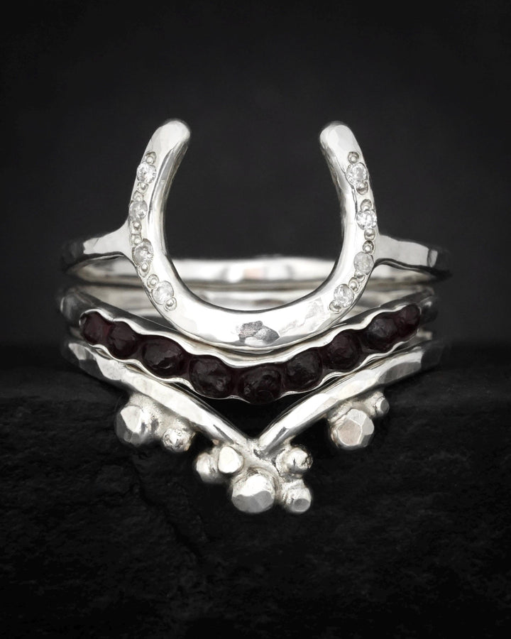 Hammered Gold Bubble Wave Ring