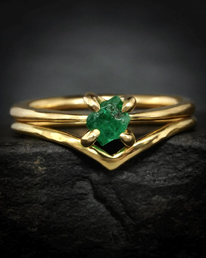 Hammered Rustic Gold Wave Ring