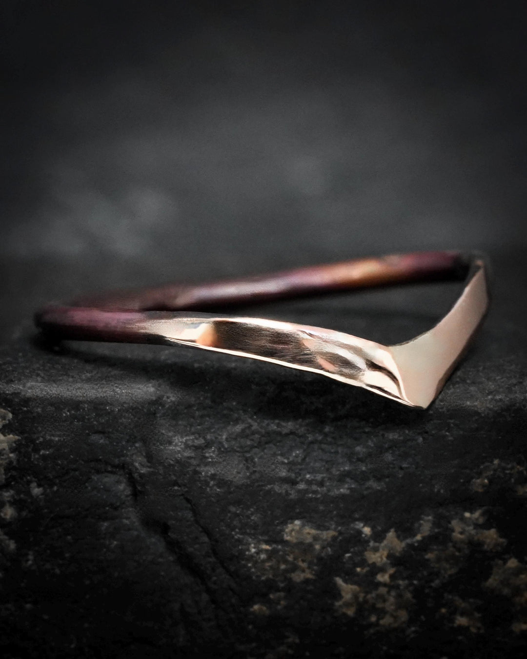 Hammered Rustic Gold Wave Ring