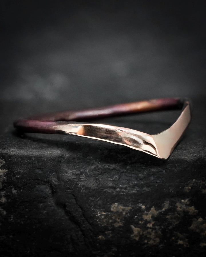 Hammered Rustic Gold Wave Ring