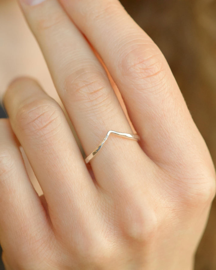 Hammered Silver Wave Ring