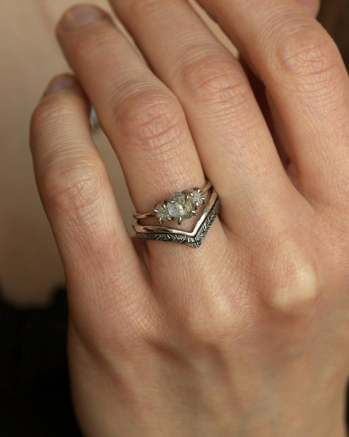 Hammered Silver Wave Ring