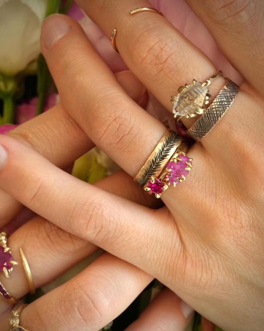 Patterned Wedding Band Ring