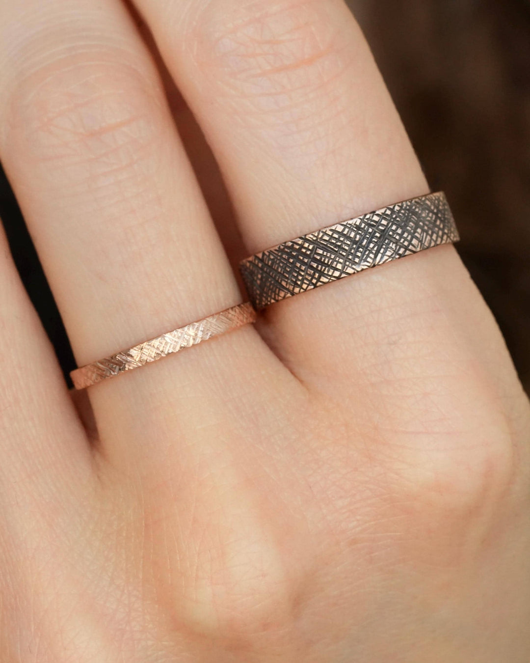 Textured Gold Wedding Band Ring
