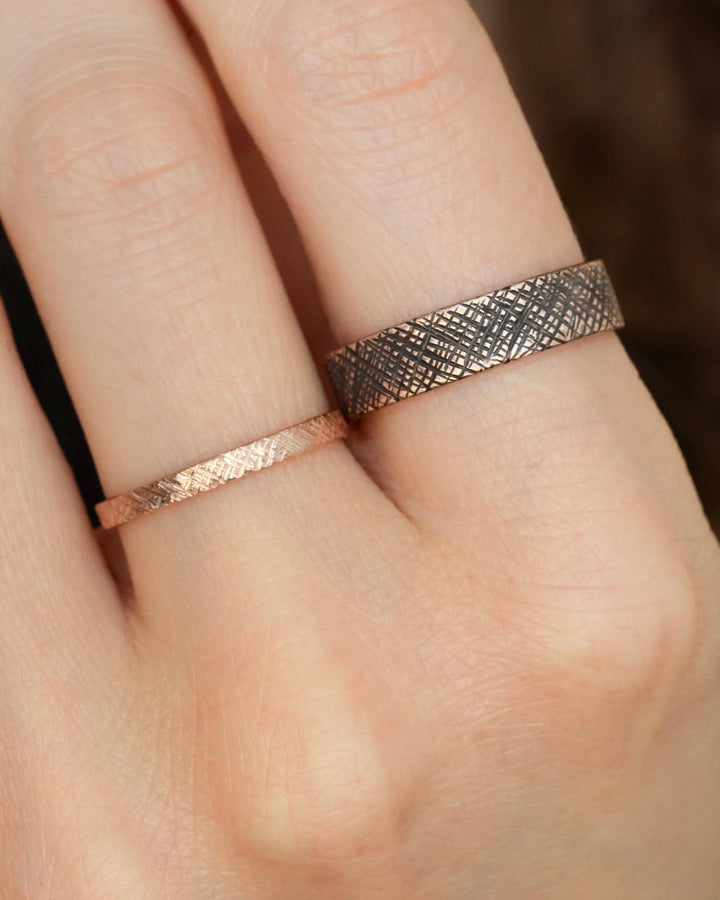 Textured Gold Wedding Band Ring
