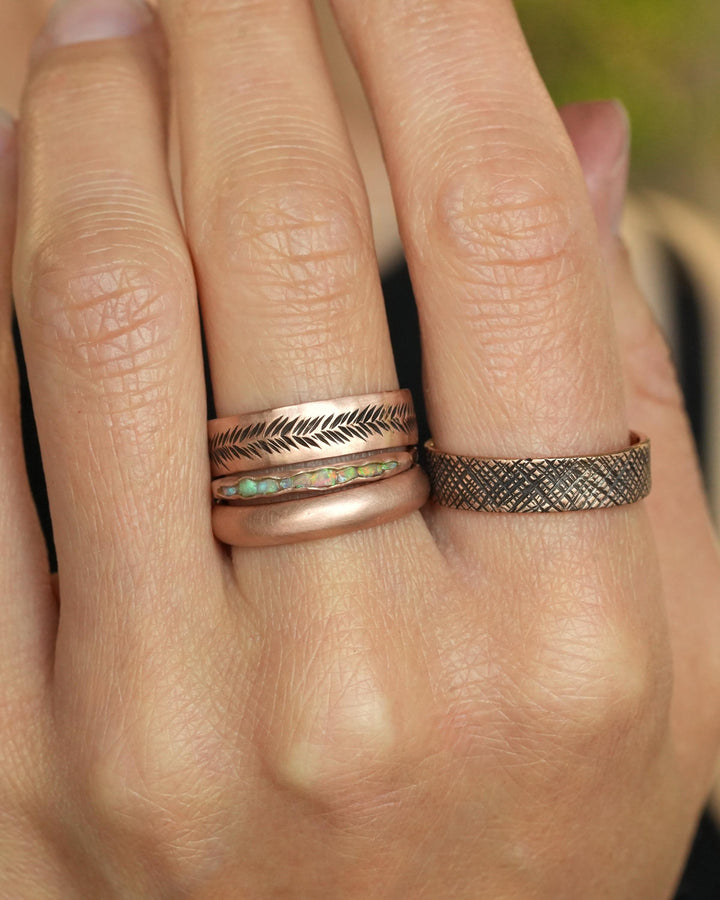 Patterned Wedding Band Ring