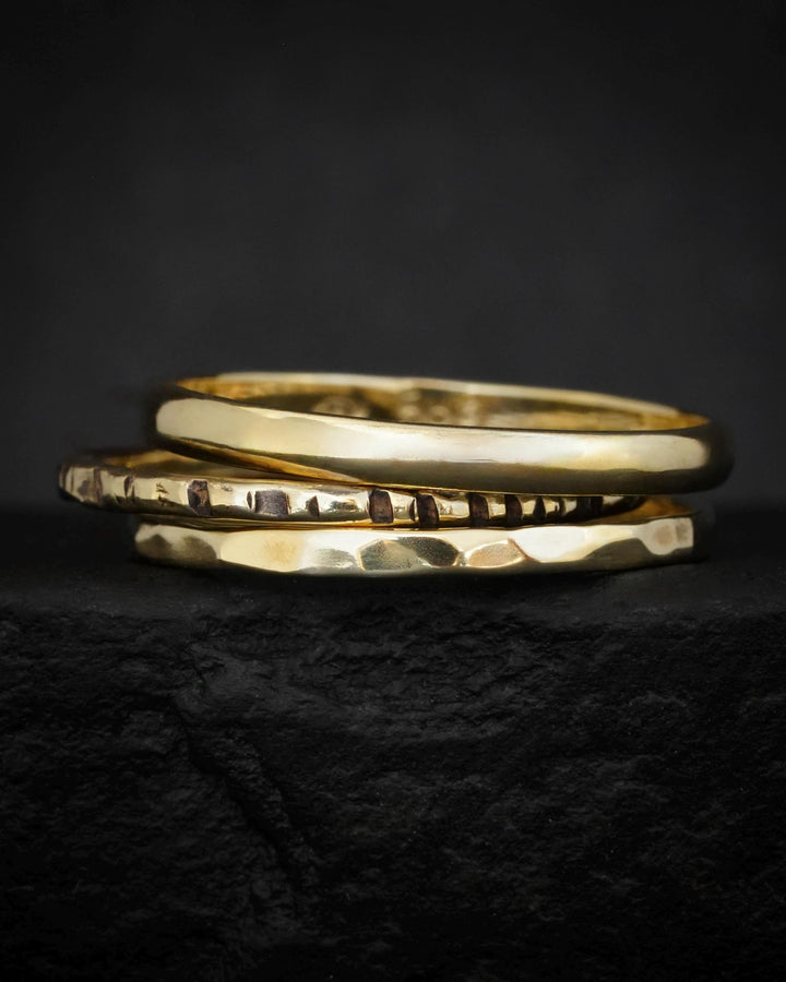 Solid Gold Stacking Ring Set