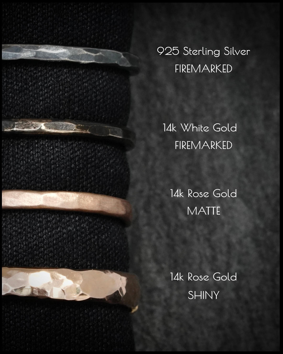 1.5mm Slim Hammered Everyday Ring