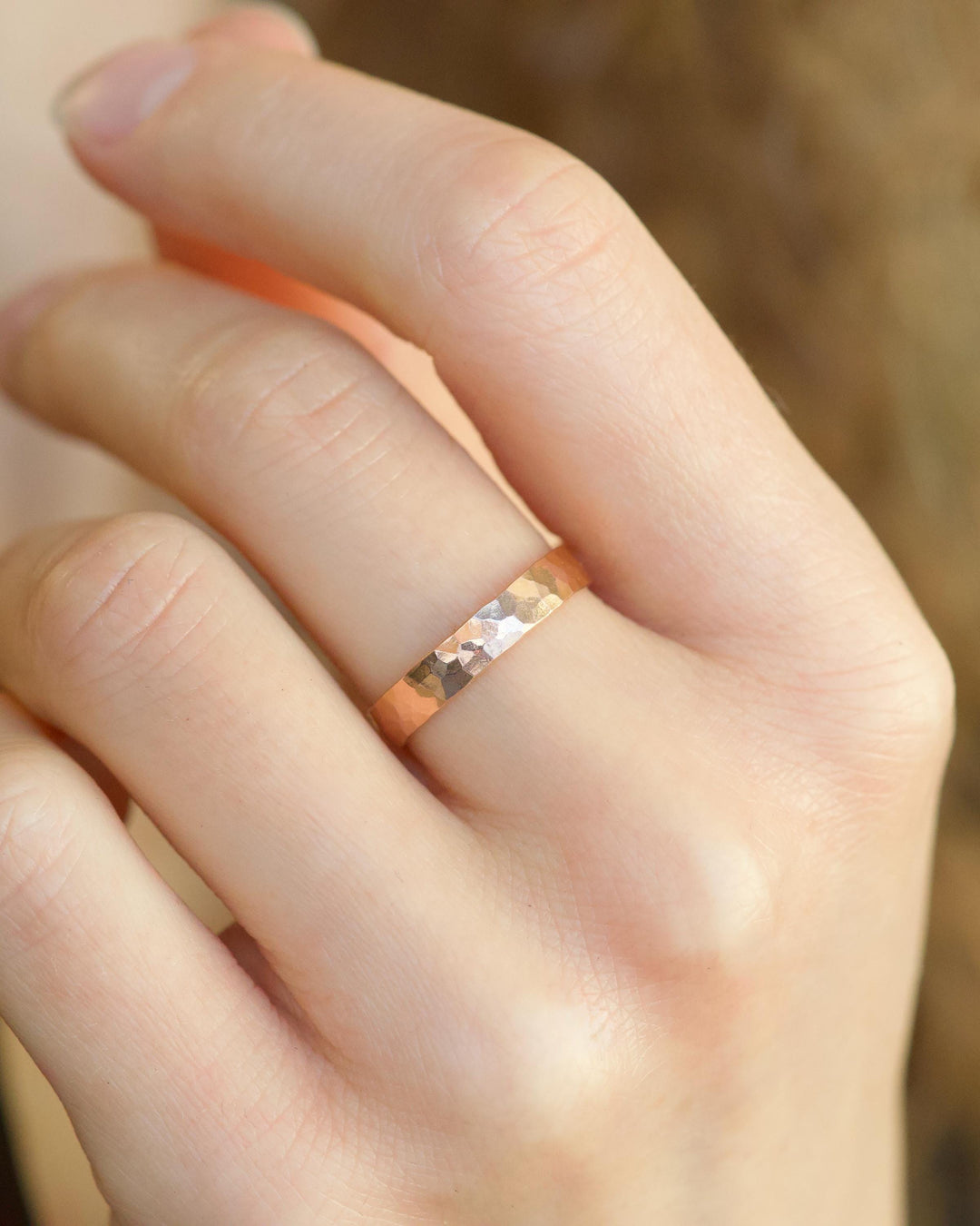 3mm Hammered Band Ring