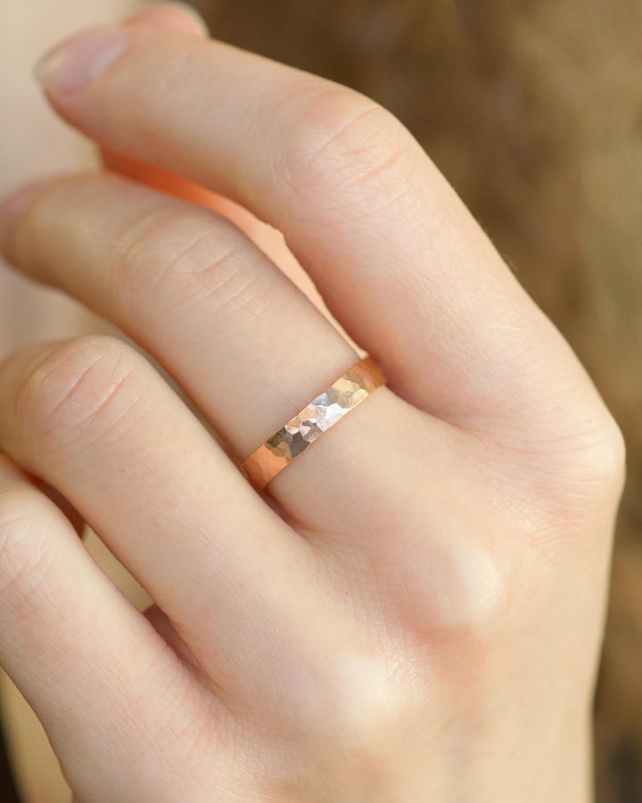 3mm Hammered Band Ring