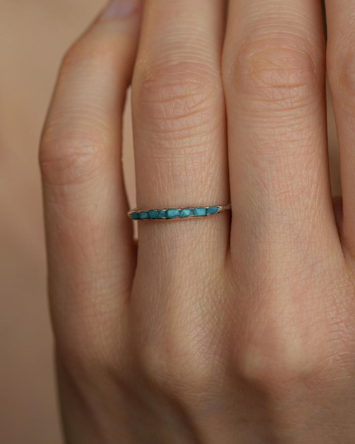 Solid Gold Raw Turquoise Ring