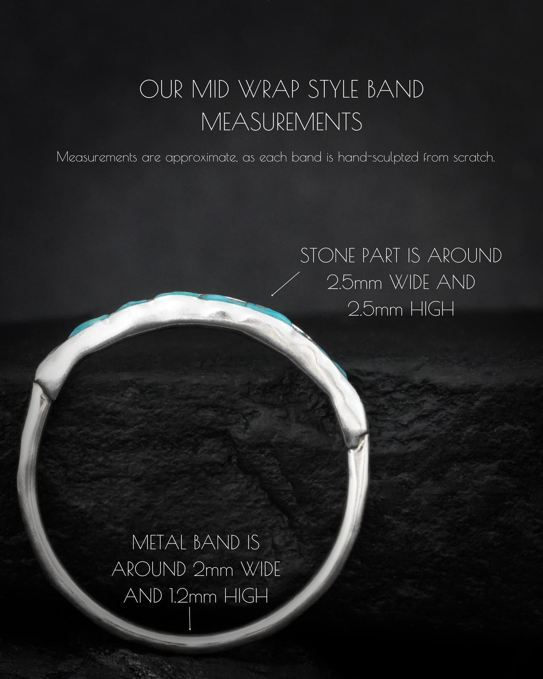 White Gold Raw Turquoise Band