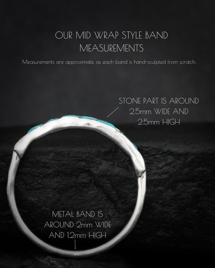 White Gold Raw Turquoise Band