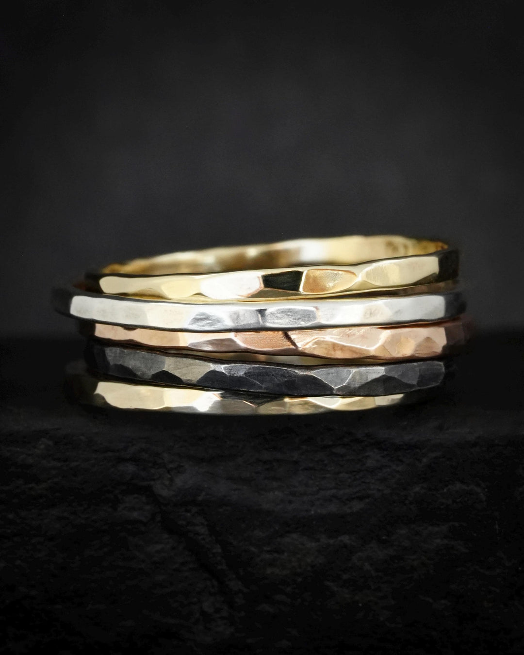 1.5mm Slim Hammered Everyday Ring