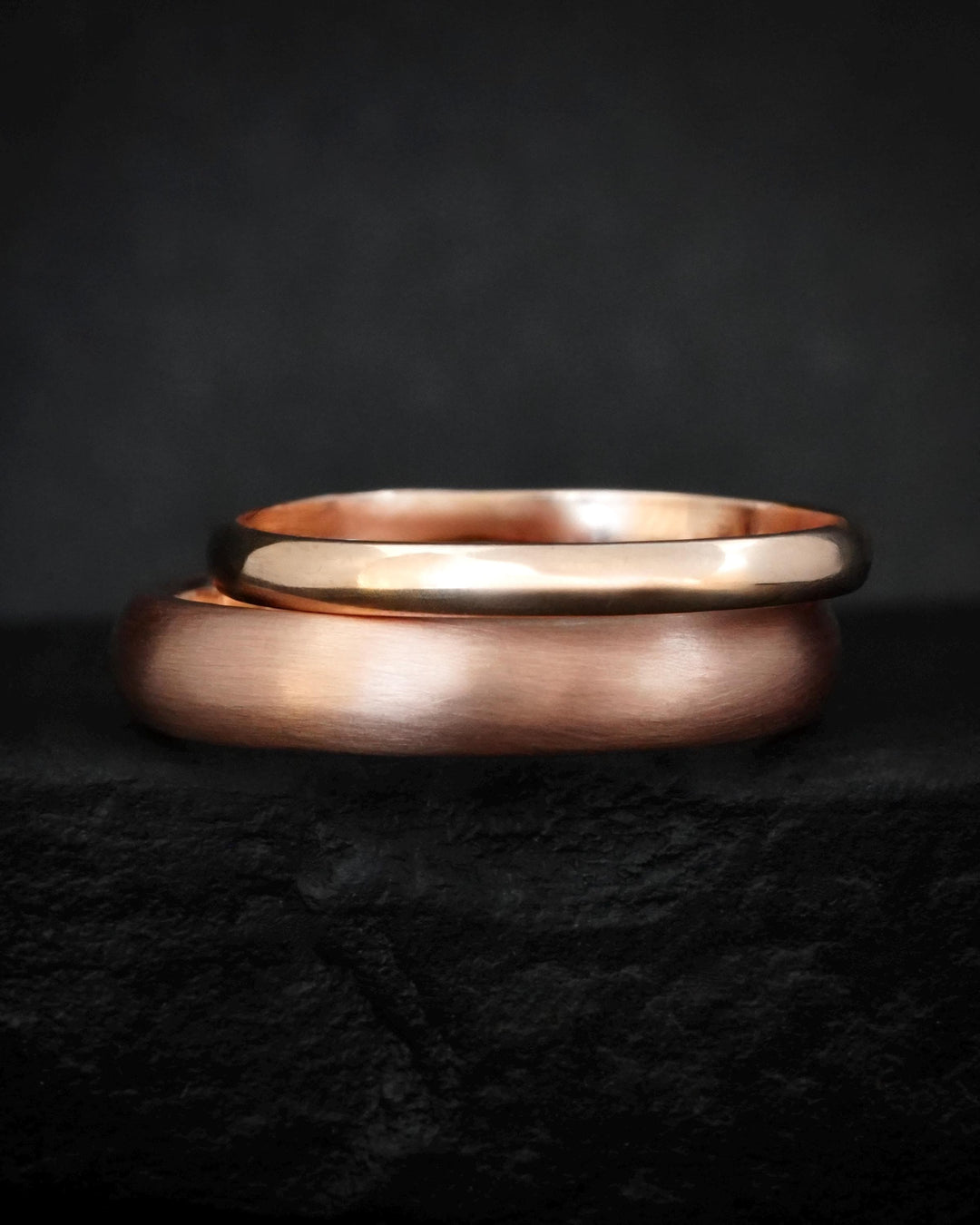 Matching 14k Gold Wedding Band Set