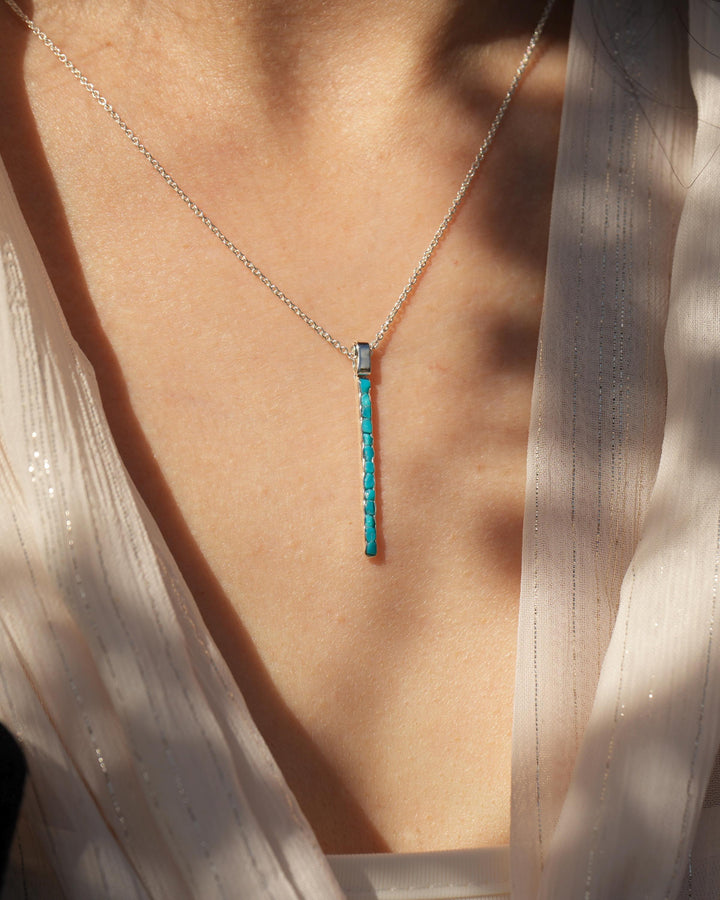 Raw Sleeping Beauty Turquoise Necklace