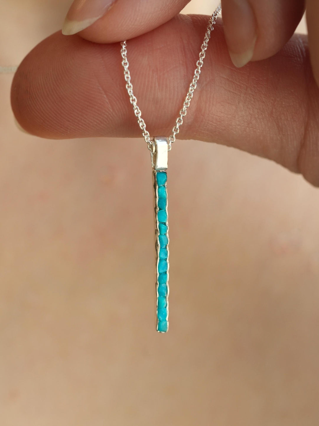 Raw Sleeping Beauty Turquoise Necklace