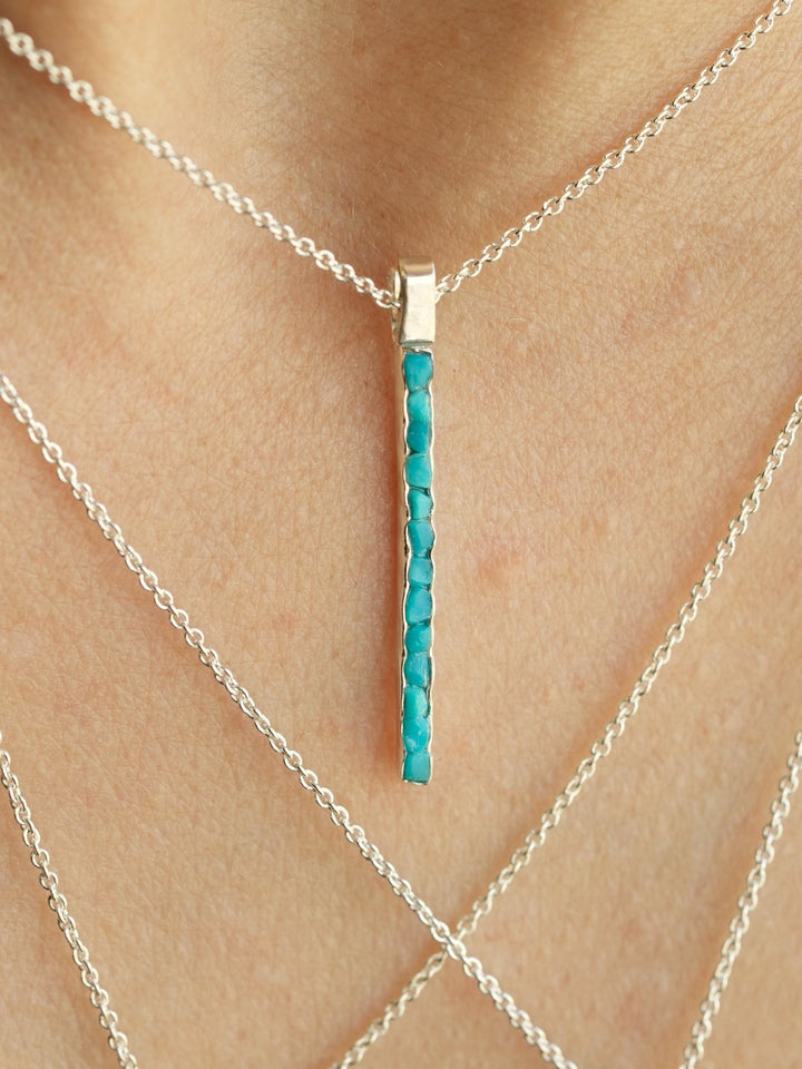 Raw Sleeping Beauty Turquoise Necklace