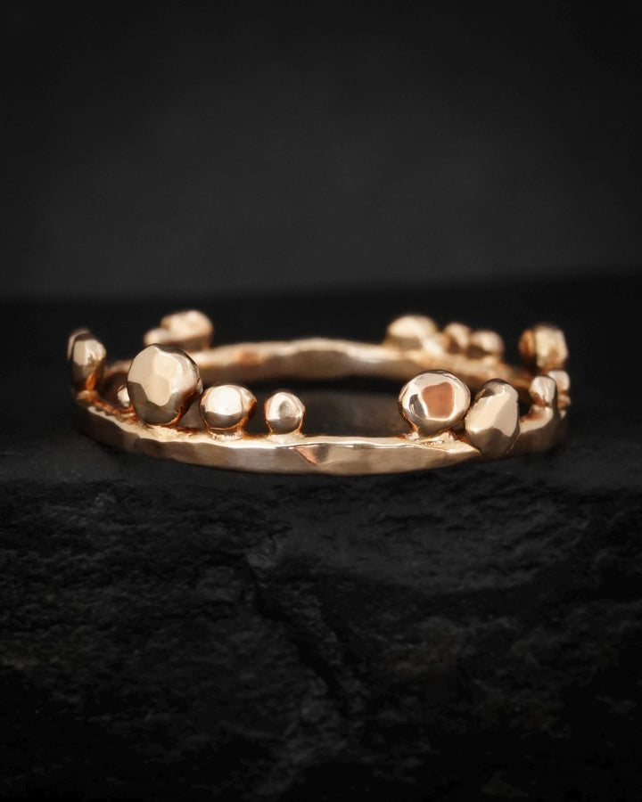 Hammered Crystal Bubble Band Ring