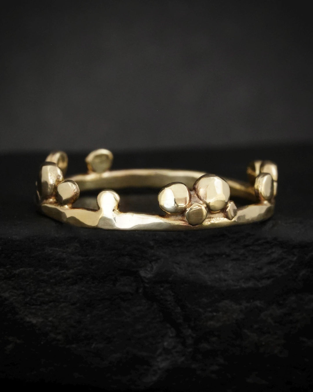 Hammered Crystal Bubble Band Ring