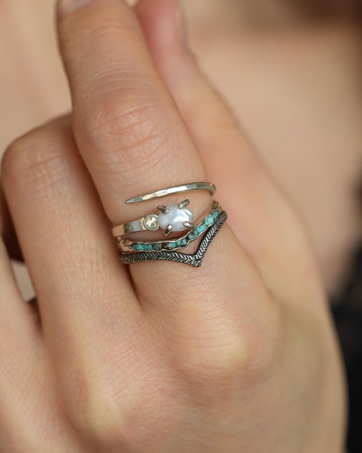 Rustic Rose Gold Turquoise Ring
