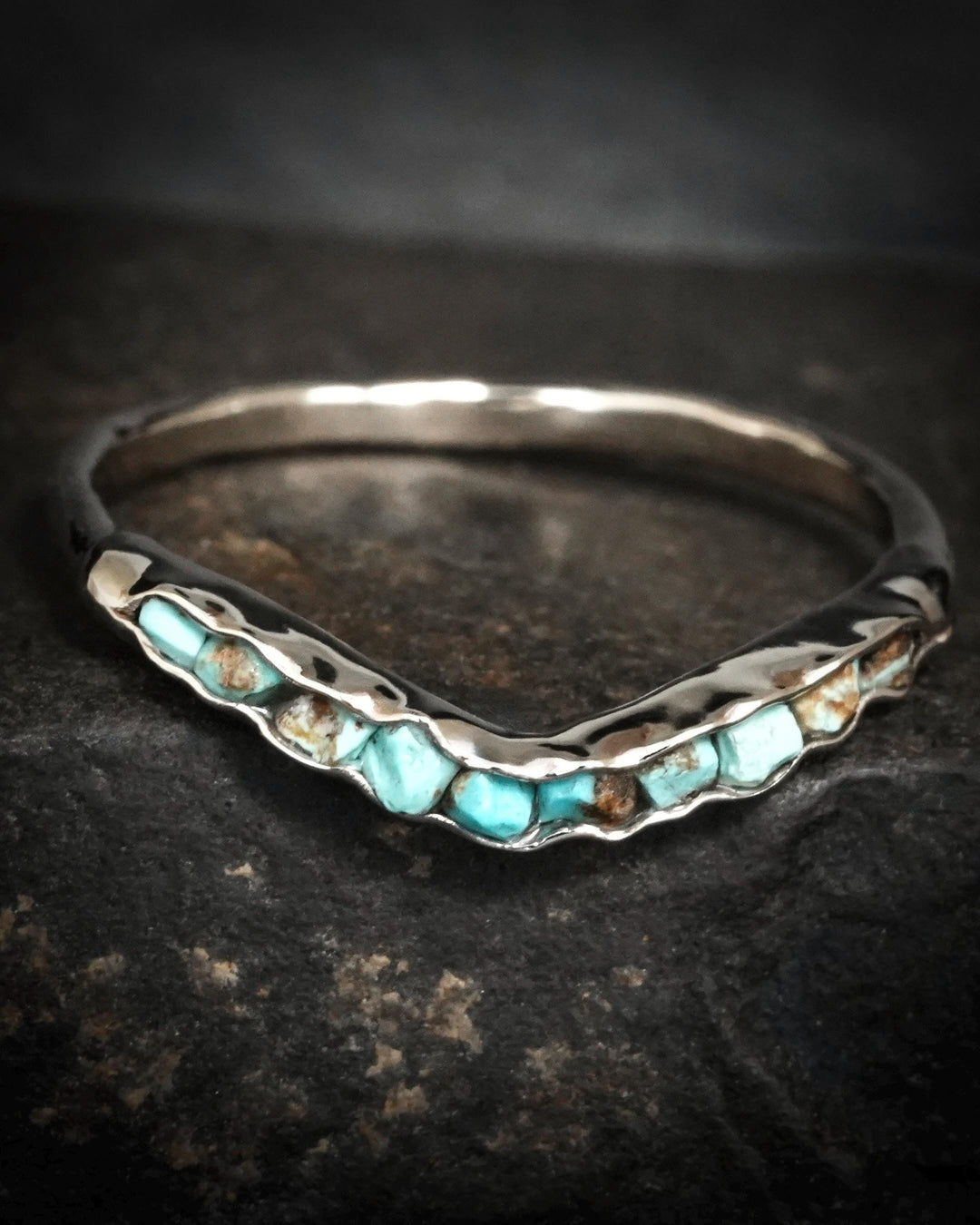 Rustic Rose Gold Turquoise Ring