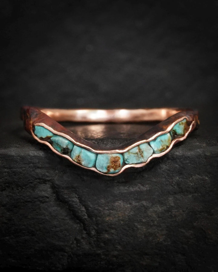 Rustic Rose Gold Turquoise Ring