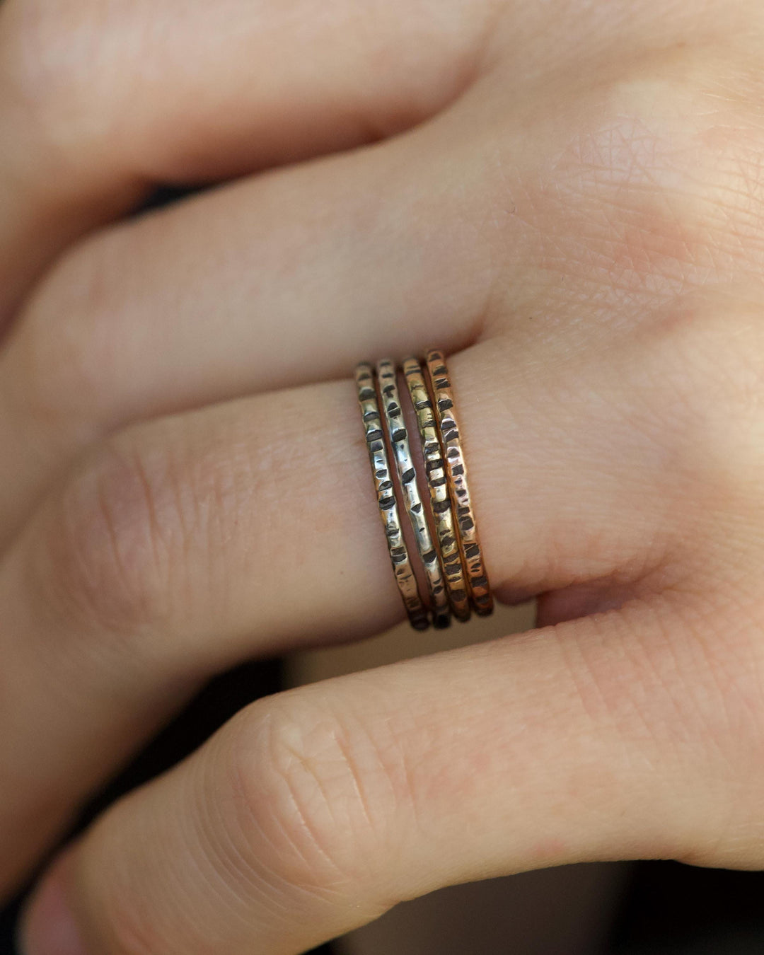 1.3mm Skinny Striped Stacking Band