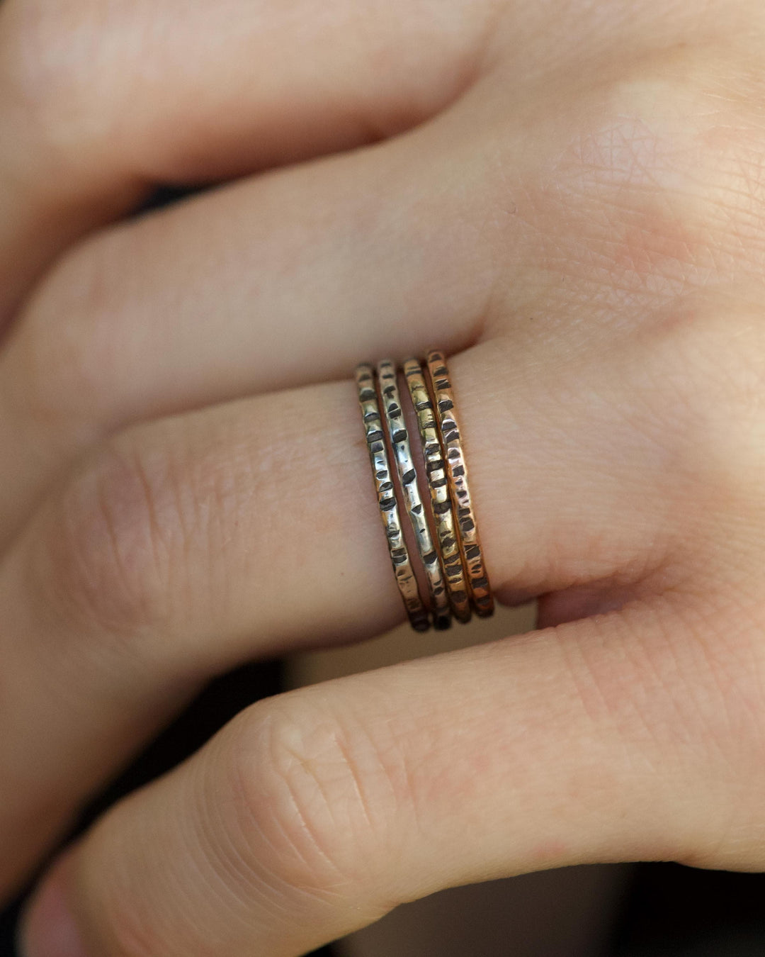 1.3mm Skinny Striped Stacking Band