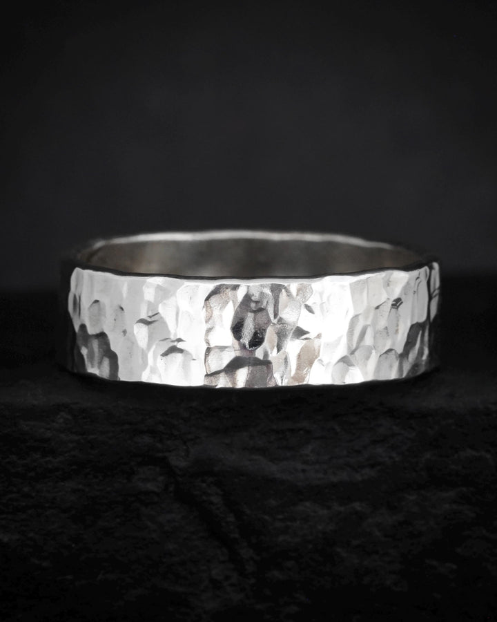 5mm Hammered Silver Band Ring