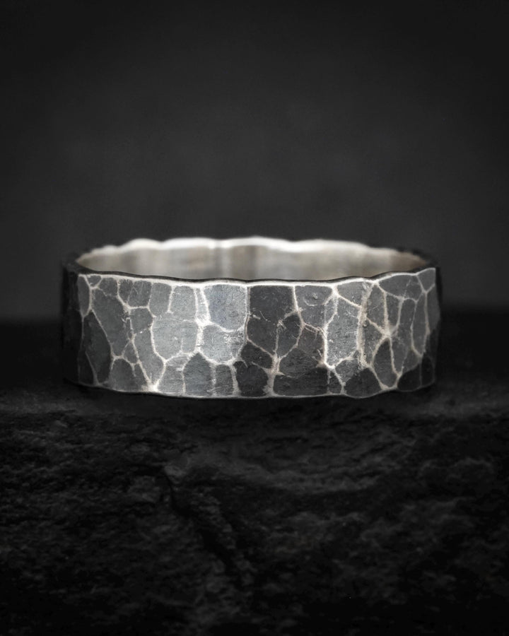 Black Silver Statement Band Ring