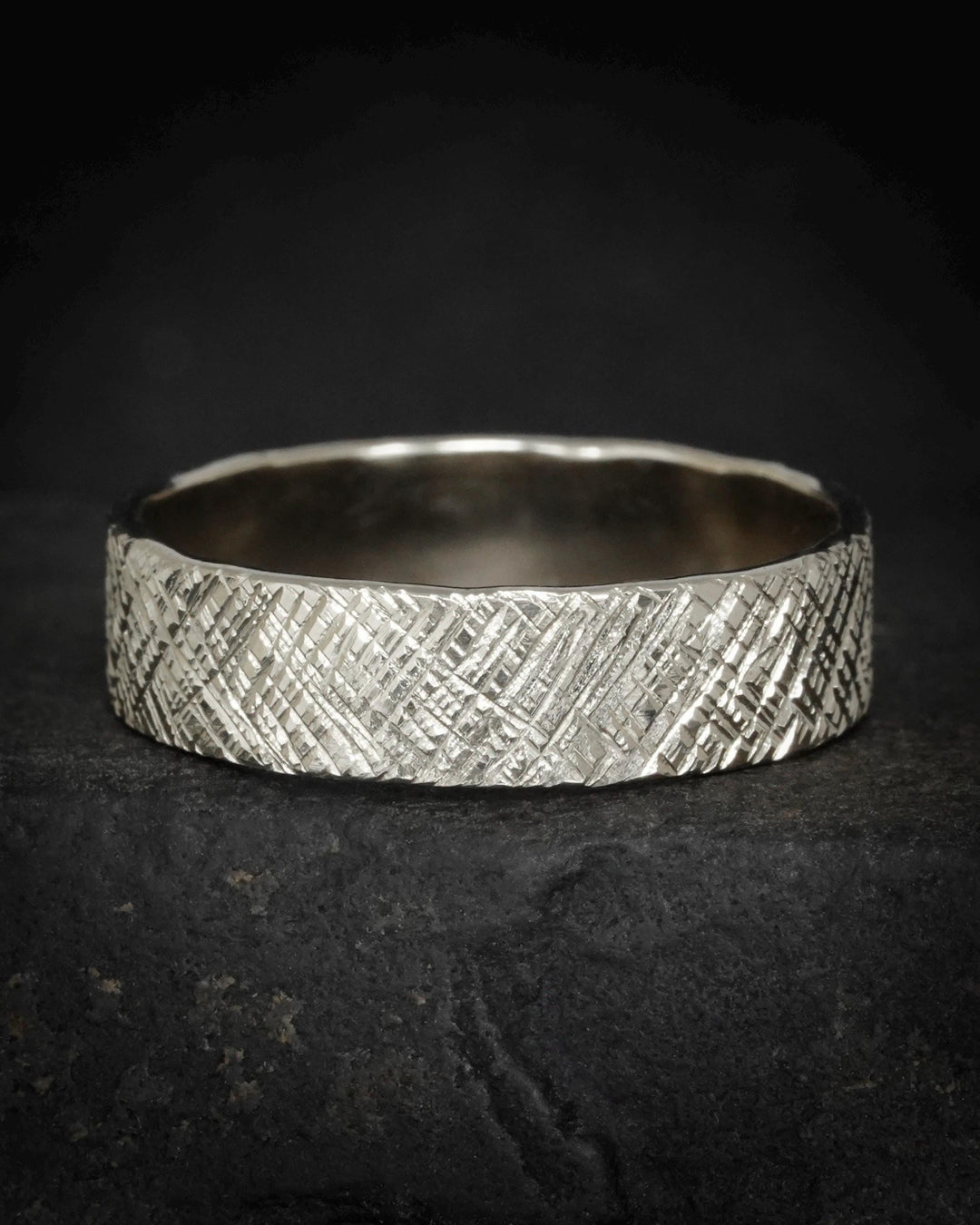 Criss-Cross Textured Band Rings
