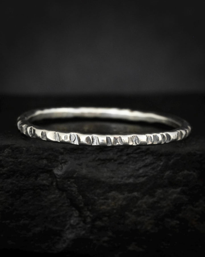 Hammered Birch Tree Band Ring