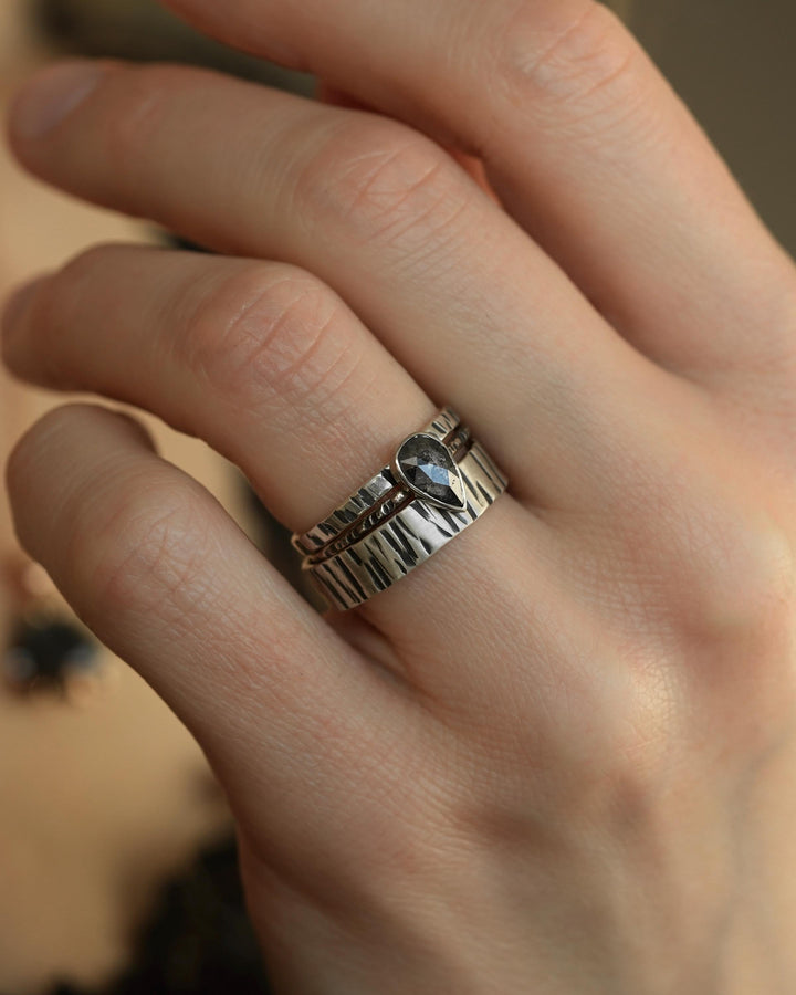 Hammered Birch Tree Band Ring