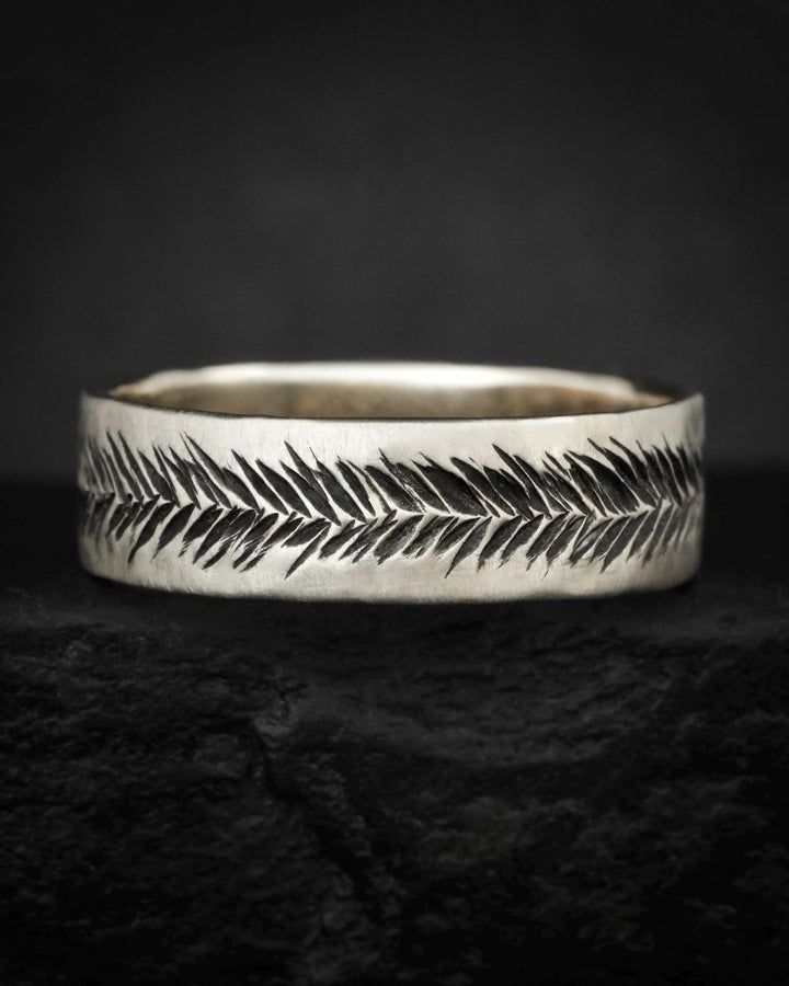 White Gold Feather Band Rings