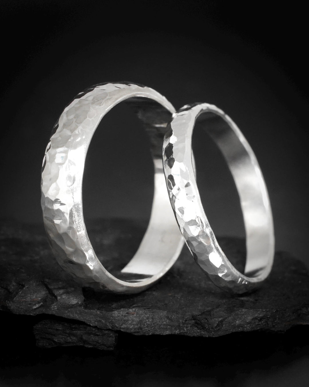 SET of 2 Hammered Rings