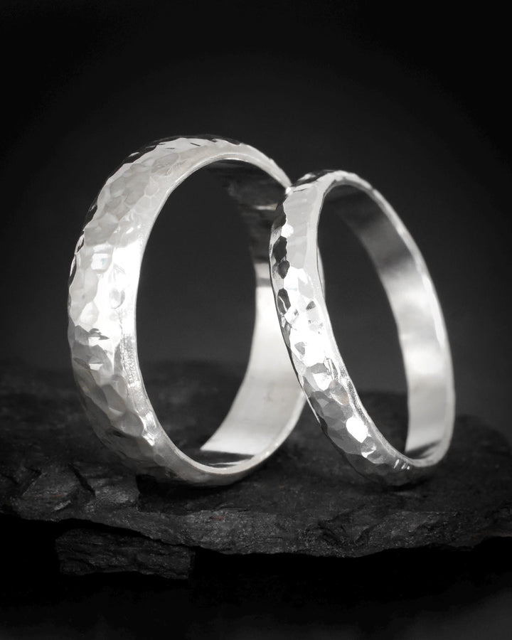 SET of 2 Hammered Rings