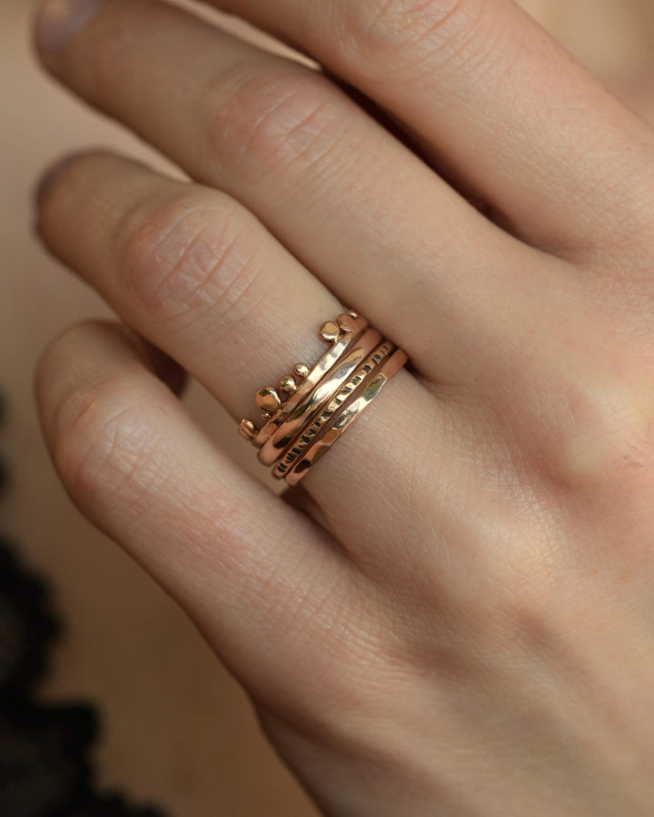 Set of 4 Textured Rings