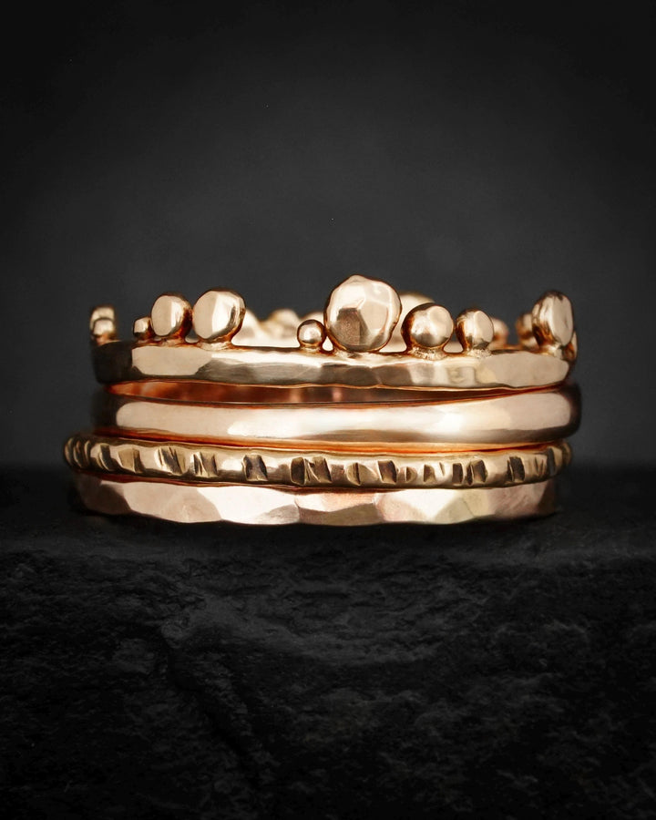 Set of 4 Textured Rings