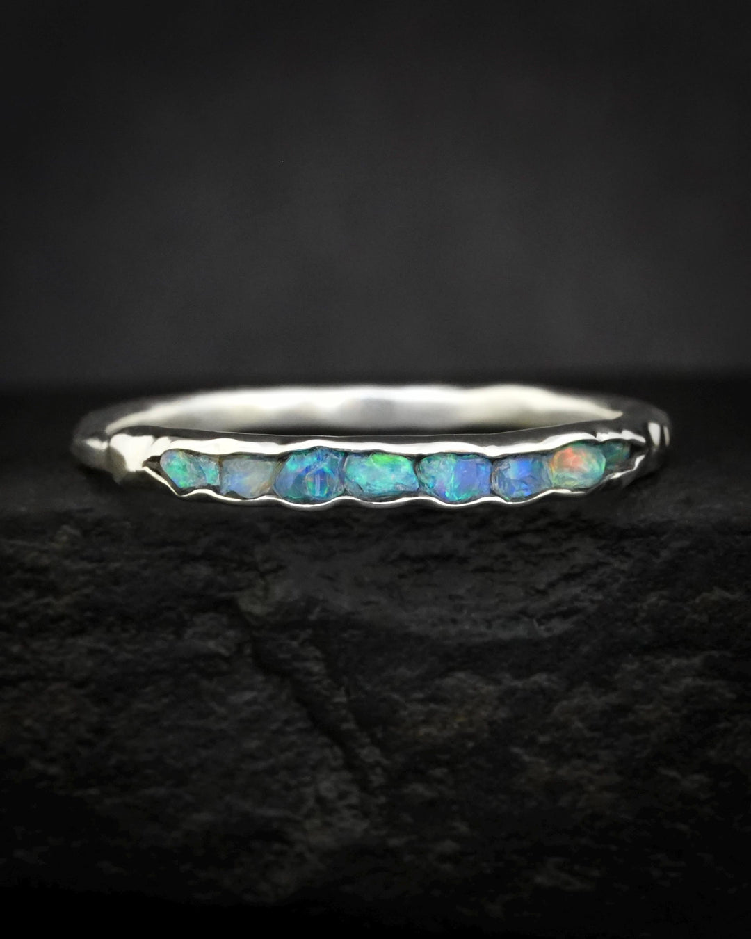 Raw Blue Australian Opal Ring