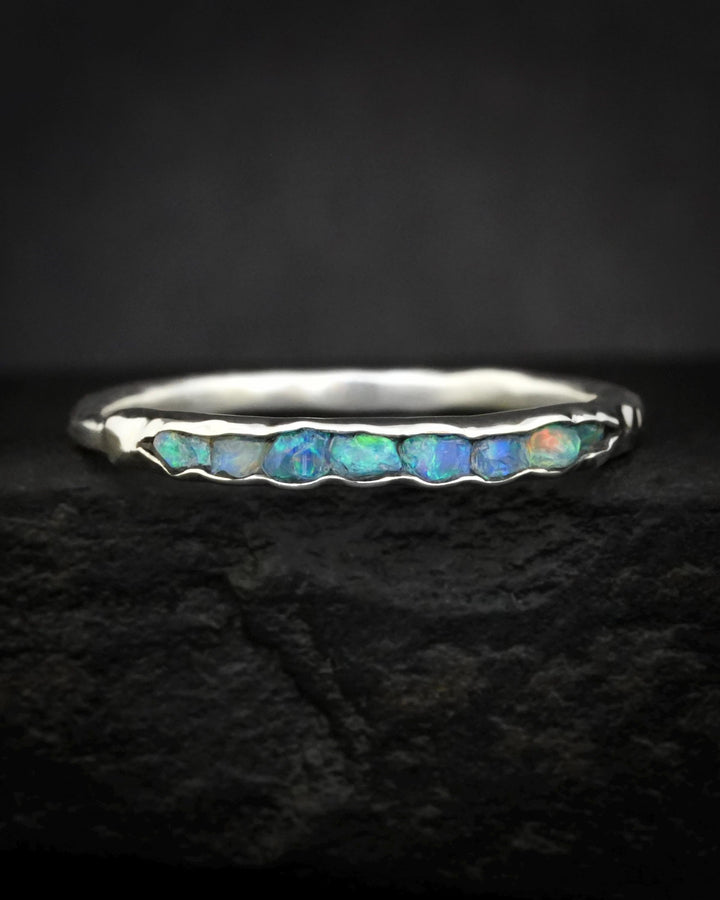 Raw Blue Australian Opal Ring