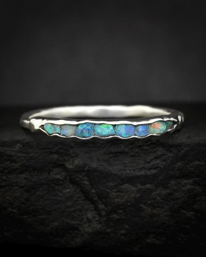 Raw Blue Australian Opal Ring