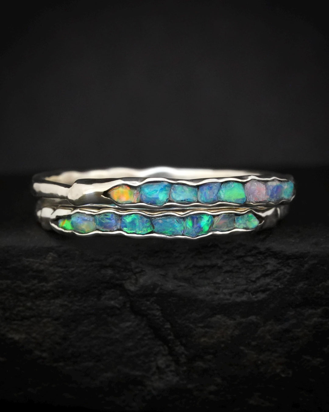 Raw Blue Australian Opal Ring