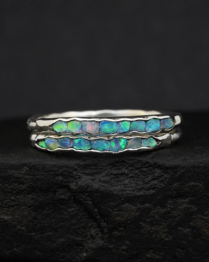 Raw Blue Australian Opal Ring