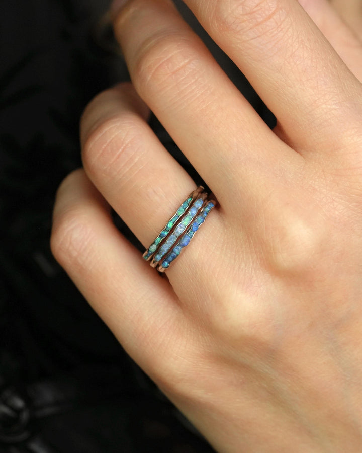 Raw Blue Australian Opal Ring