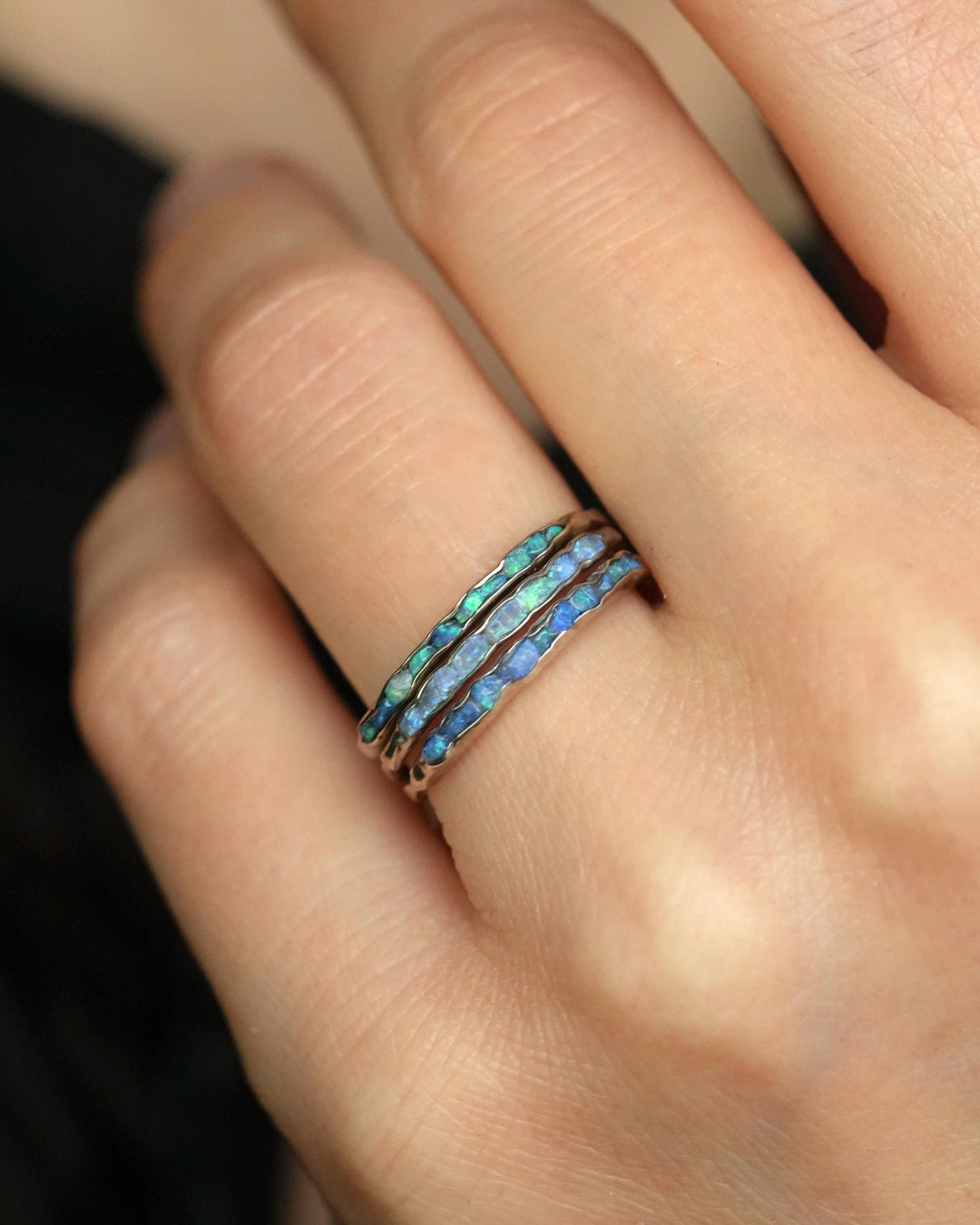 Raw Blue Australian Opal Ring