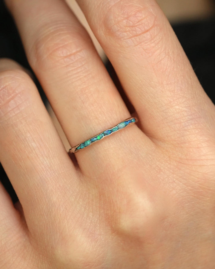 Raw Blue Australian Opal Ring