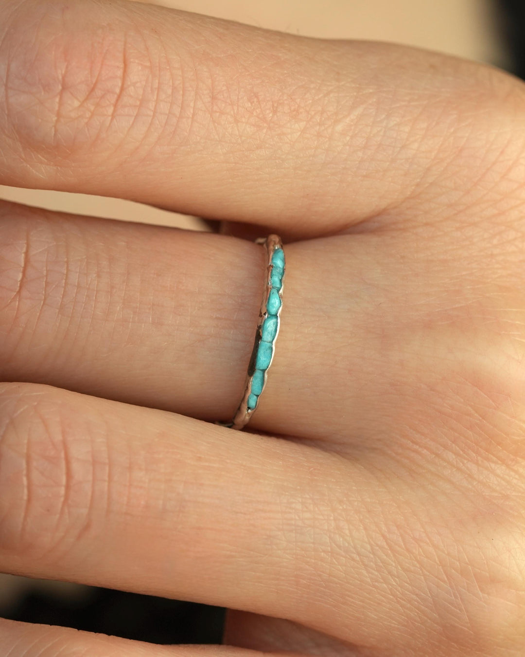 Sleeping Beauty Turquoise Band Ring. Slim Rustic Raw Sky Blue Turquoise Stackable Everyday Wedding Band Ring