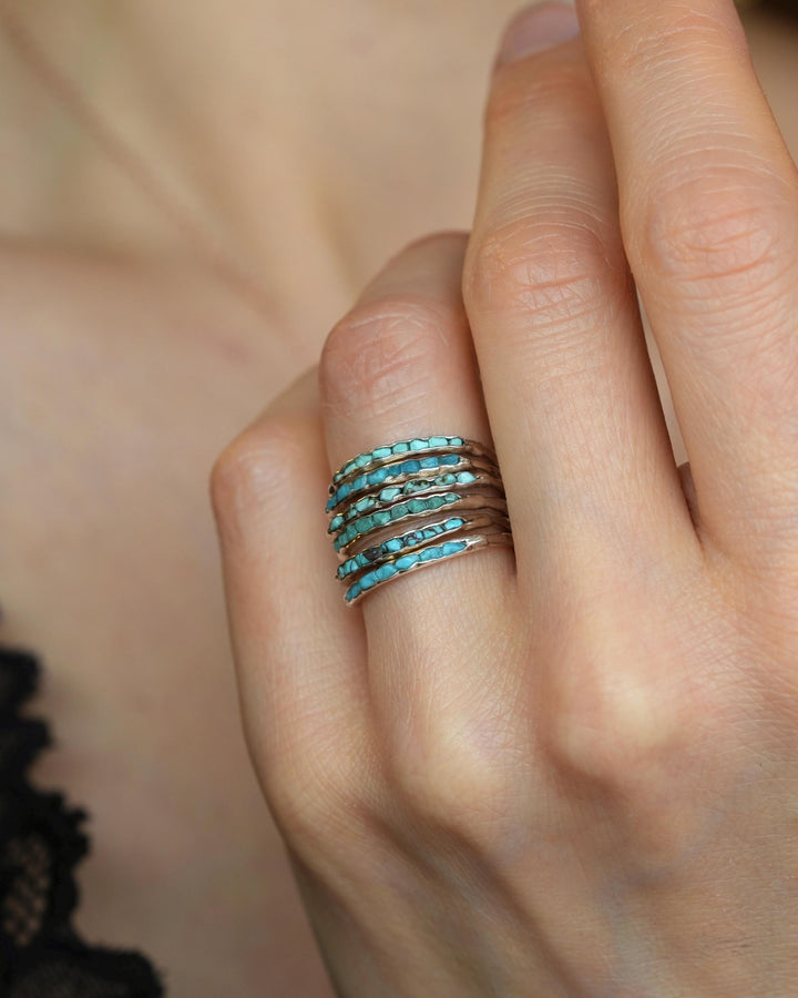 Sleeping Beauty Turquoise Band Ring. Slim Rustic Raw Sky Blue Turquoise Stackable Everyday Wedding Band Ring