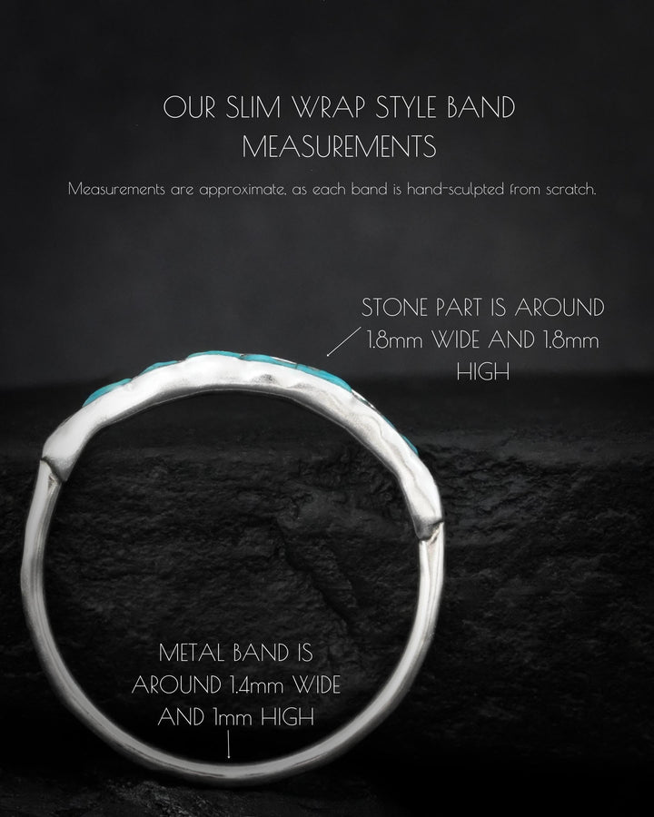 Raw Silver Turquoise Band Ring